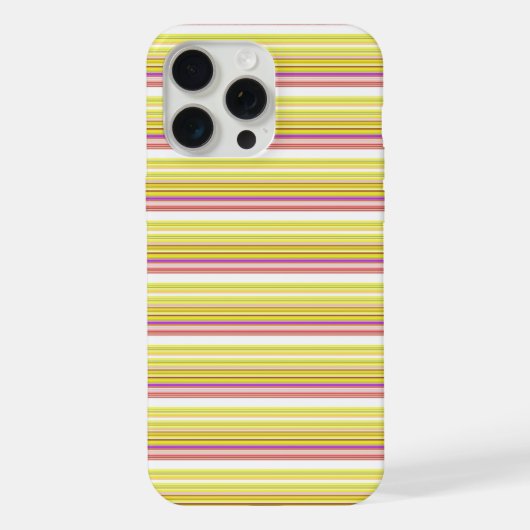 かわいい 白 黄色 ストライプ iPhoneケース (裏面)