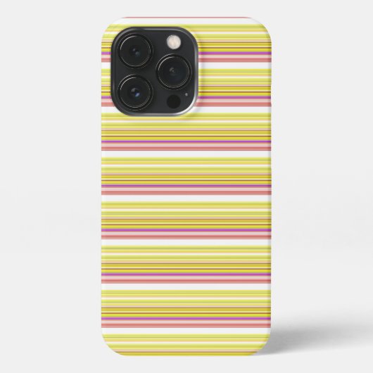 かわいい 白 黄色 ストライプ iPhoneケース (裏面)