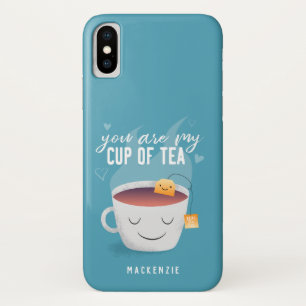 かわいい 私のお茶は名前を加えます iPhone X ケース