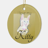 かわいい！私のキティの写真 セラミックオーナメント (左)