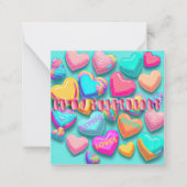 かわいい「私のハートになりなよ」キャンディ バレンタインデー ノートカード (正面)