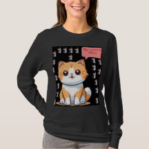 かわいい「私の名前はミュー」キャラクター猫グラフィックTシャツ