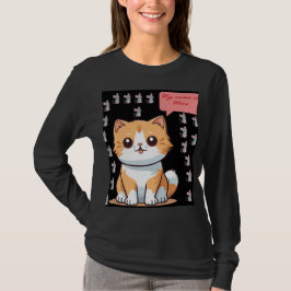 かわいい「私の名前はミュー」キャラクター猫グラフィックTシャツ Tシャツ