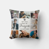 かわいい「私の犬のパパはパワソームの写真コラージュ クッション (正面)