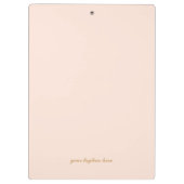 かわいい「私は非常忙しに」ピンクと金ゴールド クリップボード (裏面)