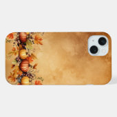 かわいい+秋+黄+オレンジのかぼちゃ iPhoneケース (裏面横)