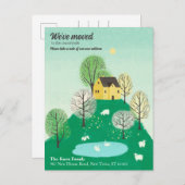 かわいい 移転しました | 田舎 | 湖の家 案内ポストカード (正面/裏面)