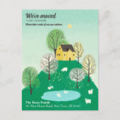 かわいい 移転しました | 田舎 | 湖の家 案内ポストカード (正面)