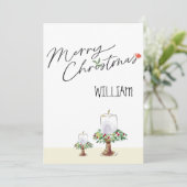 かわいい，素朴伝統的な，クリスマスカード シーズンカード (スタンド正面)
