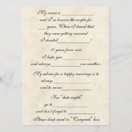 かわいい 結婚アドバイス 花嫁と花婿へ アドバイスカード