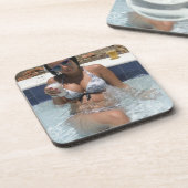 かわいい、結婚式心のピンナップ コースター (左側)