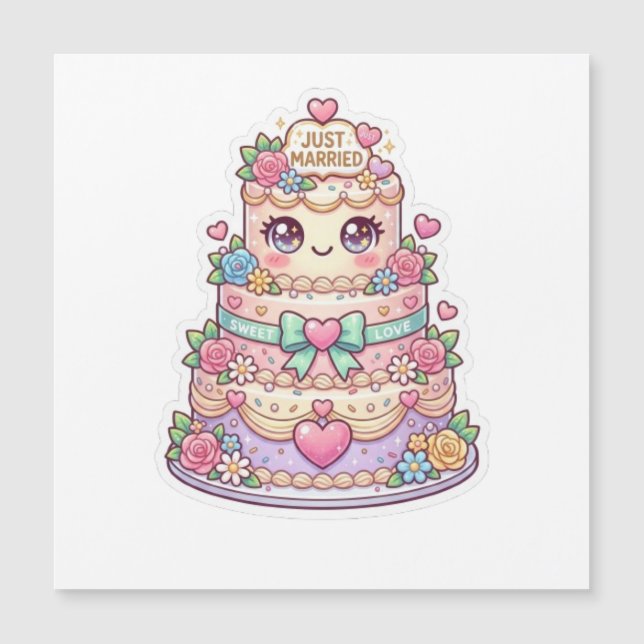 かわいい 結婚式 ウェディングケーキ パステルフラワー (正面)