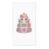 かわいい 結婚式 ウェディングケーキ パステルフラワー ラベル (正面)