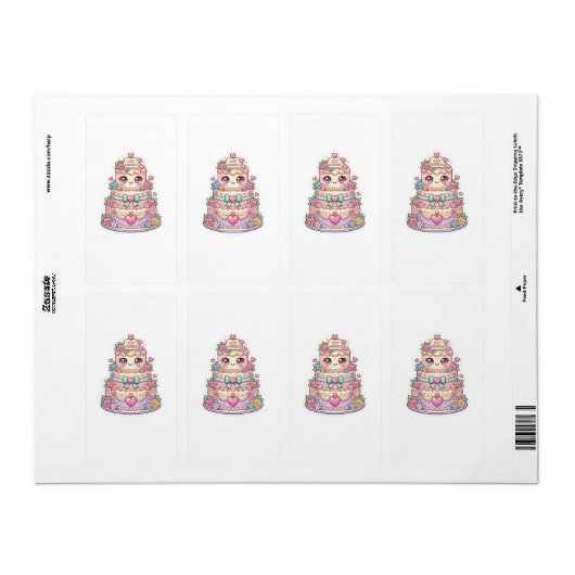かわいい 結婚式 ウェディングケーキ パステルフラワー ラベル (フルシート)