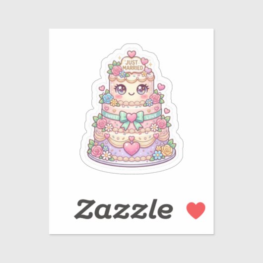 かわいい 結婚式 ケーキ パステル フラワー シール (シート)