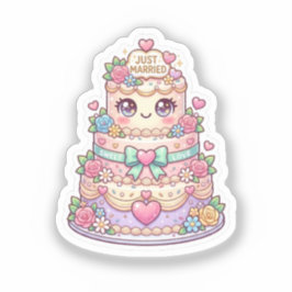 かわいい 結婚式 ケーキ パステル フラワー シール