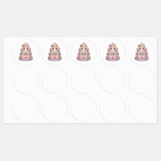 かわいい 結婚式 ケーキ パステル フラワー ラベル (シート)