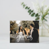 かわいい 結婚式 感謝 フォト ポストカード (スタンド正面)