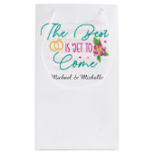 かわいい 結婚 婚約パーティー オーダーメイド スモールペーパーバッグ (裏面)