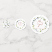 かわいい 緑のユーカリ  ブライダルシャワーのためのコンフェッティ コンフェッティ (裏面)