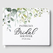 かわいい 緑のユーカリ ブライダルシャワー ゲストブック (正面)