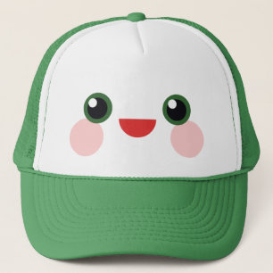 かわいい 緑の目 スイート ハッピー フェイス デライト キャップ