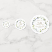 かわいい 緑の葉 ユーカリ ブライダルシャワー コンフェッティ (正面)