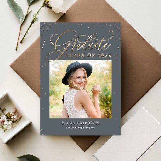 かわいい 編集可能なカラー 卒業おめでとう 招待状