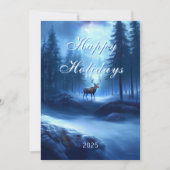 かわいい 編集可能な ウィンター ワンダーランド シーズンカード (正面)