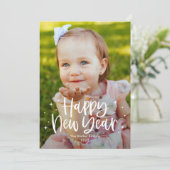 かわいい 編集可能 カラー ハッピー ニュー イヤー カード (スタンド正面)