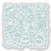 かわいい+群衆 シール (正面)