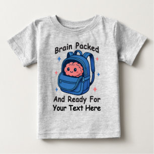 かわいい「脳が準備万端」カスタマイズ可能バック・トゥ・スクール ベビーTシャツ