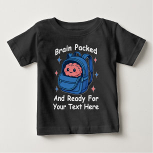 かわいい「脳が準備OK」カスタマイズ可能 バックトゥスクールグッズ ベビーTシャツ