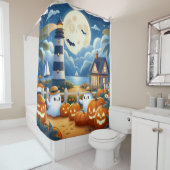 かわいい/航海のコースタルハロウィーン幽霊/カボチャ シャワーカーテン (インサイチュ)