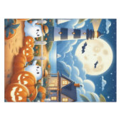 かわいい/航海のコースタルハロウィーン幽霊/カボチャ テーブルクロス (正面(横))