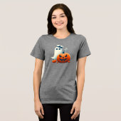 かわいい/航海のコースタルハロウィーン幽霊/カボチャ トライブレンドＴシャツ (正面全面)
