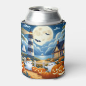 かわいい/航海のコースタルハロウィーン幽霊/カボチャ 缶クーラー (缶正面)
