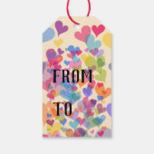 かわいい 色とりどりのハートがいっぱいの愛に満ちた 明るくてユーモアのある ギフトタグ (裏面)