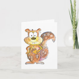 かわいい 茶色のフクロウのような squirrel カード