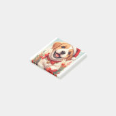 かわいい 茶 白 犬 ポストイット (アングル)
