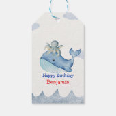 かわいい 虹色 たこ クジラ 魚 誕生日 パーティー ギフトタグ (裏面)