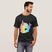 かわいい 虹 ユニコーン 魚 Tシャツ (正面フル)