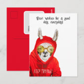 かわいい、親切で、楽しいママラマ、諦めないで 　挨 ポストカード (正面/裏面)