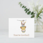 かわいい 誕生日おめでとう ポストカード 招待状 (スタンド正面)