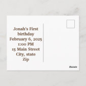 かわいい 誕生日おめでとう ポストカード 招待状 (裏面)