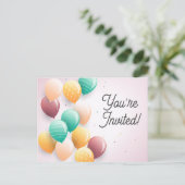 かわいい 誕生日おめでとう ポストカード 招待状 (スタンド正面)