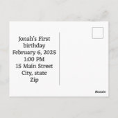 かわいい 誕生日おめでとう ポストカード 招待状 (裏面)