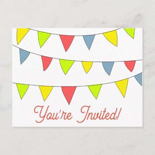 かわいい 誕生日おめでとう ポストカード 招待状 (正面)