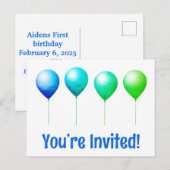 かわいい 誕生日おめでとう ポストカード 招待状 (正面/裏面)