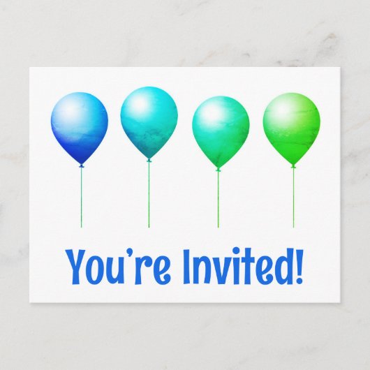 かわいい 誕生日おめでとう ポストカード 招待状 (正面)